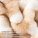 Cozy Faux Fur Throw Blanket for Bed Warm Fuzzy Throw Blanket, Soft Plush Thick Bubble Blankets for Bedroom and Living Room, Furry Luxury Blanket, 60 x 80, Tie-Dye Brown by CozyNest Decor