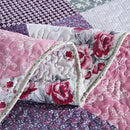 NEWLAKE Quilt Bedspread Sets-Floral Checkered Pattern Reversible Coverlet Set,King Size by CozyNest Decor