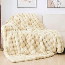 Tie-dye Camel Faux Fur Rabbit Thick Throw Blanket for Couch Living Room 50x60 Fluffy Bed Furry Comforter Soft Blanket Best Housewarming Home Gifts 860 GSM by CozyNest Decor