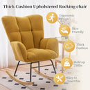 NIOIIKIT Nursery Rocking Chair Teddy Upholstered Glider Rocker Rocking Accent Chair Padded Seat with High Backrest Armchair Comfy Side Chair for Living Room Bedroom Offices (Yellow Teddy) by TinyTreasures Baby Boutique