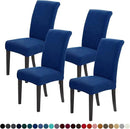 Joccun Chair Covers for Dining Room Set of 4, Dining Chair Slipcovers Stretch Dining Room Chair Covers Seat Protector,Washable Parsons Chair Cover for Home,Banquet(Classic Blue,4 Pack) by CozyNest Decor