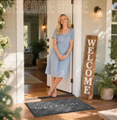 Yimobra Welcome Mat Outdoor Indoor, 36x24 All-Season Waterproof, All-Weather Heavy Duty Doormat, Low Profile Porch Patio Entrance Mat, Sturdy Natural Rubber, Dark Grey by CozyNest Decor