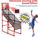 Kids Basketball Hoop Arcade Game W/Electronic Scoreboard Cheer Sound, Basketball Hoop Indoor Outdoor W/4 Balls, Basketball Game Toys Gifts for Kids 3-6 5-7 8-12 Toddlers Boys Girls by TinyTreasures Baby Boutique