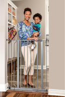 Regalo Easy Step Extra Tall Walk Thru Baby Gate, Bonus Kit, Includes 4-Inch Extension Kit, 4 Pack of Pressure Mount Kit and 4 Pack of Wall Mount Kit, Platinum by TinyTreasures Baby Boutique