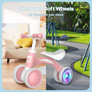 Colorful Lighting Baby Balance Bike Toys for 1 Year Old Girl Gifts, 10-36 Month Toddler Balance Bike, No Pedal 4 Silence Wheels & Soft Seat Pre-School First Riding on Toys, 1st Birthday Gifts. by TinyTreasures Baby Boutique