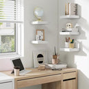 fuqing Floating Shelves for Wall, Bathroom Shelf Wall Mounted for Storage, Shelves with Invisible Bracket for Bedroom, Kitchen, Living Room, Farmhouse Small Book Shelf, 6.5 Inch Set of 3, White by CozyNest Decor