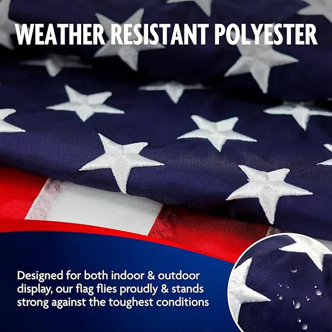 Carrot-Top Patriarch Polyester American Flag for Outside & Inside 3x5 - US Flag, Outdoor, United States Flag Made in USA, Heavy Duty w/Brass Grommets, photo 3 of 7
