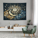 HZOHNAGO Sun Moon Tapestry Boho Golden Stars Pattern Printed Wall Tapestry Wall Hanging for Bedroom Living Room Dorm 80" W x 60" H by CozyNest Decor