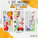 Car Wall Decals by Lipastick - Peel and Stick Transport Road Trucks Stickers for Boys Room, Toddler Bedroom, Baby Nursery, Kids Playroom, Living Room- Removable Decor - L Size by TinyTreasures Baby Boutique