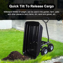 AAIN 600 Lbs Poly Garden Dump Cart,Camping Beach Wagon with 180° Rotating Handle and 10"Pneumatic Tires,Practical Heavy Duty Yard carts and Wagons,Quick Release Utility Wheel Barrow Trolley,Green A078 by GreenHaven Gardens