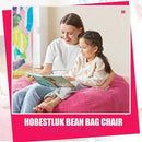 Hobestluk 3.5FT Bean Bag Chair Adult Bean Bag Chair Large Bean Bag Chair with Filler Included Teardrop Bean Bag with Removable Cover for Bedroom Living Room - (Large, Pink) by CozyNest Decor