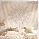 Damanse Floral Tapestry Wall Hanging Cute,Boho Wall Tapestry for Bedroom Aesthetic,Mandala Living Room Decor for Teen Girls (Flaxen, 59.80" x 78.70") by CozyNest Decor