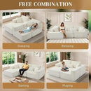 HYJT-H&K Modular Sectional Sofa Cloud Sectional Couch, 107" Comfy Fluffy L Shaped White Couches for Living Room, Deep Seat Memory Foam Plush Corduroy Boneless Couch Sectionals Left Facing Chaise Sofa by CozyNest Decor