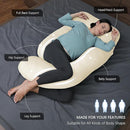 MOON PARK Pregnancy Pillows for Sleeping - U Shaped Full Body Maternity Pillow with Removable Cover - Support for Back, Legs, Belly, HIPS - 65 Inch - Ivory - Cooling Cover by TinyTreasures Baby Boutique