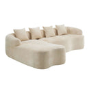 Modular L-Shape Sectional Sofa With Curved Chaise by Unique Piece Furniture