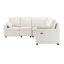 Power Recliner Sectional Sofa Home Theater Reclining Sofa With Two USB Ports, Two Storage Drawers For Living Room by HouseOfZazla