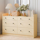 Cozy Castle Baby Dresser with 6 Drawers and Large Table Top, Multi-Functional Chest of Drawer, Drawer Dresser with Three-Sided High Rails for Nursery, Children's Room, Bedroom, Oak by TinyTreasures Baby Boutique