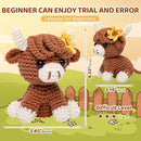 Mewaii Crochet Kit for Beginners Level 3 with 40% Extra Eco-Friendly Pre-Started Easy Yarn, Step-by-Step Video Tutorials for Adults and Kids (Highland Cow) by TinyTreasures Baby Boutique