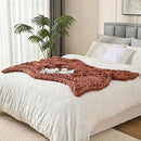 Esterra Chunky Knit Blanket Throw, 100% Handmade Chenille Throw Blanket 50"x60", Soft Thick Yarn Cable Knit Crochet Throw Blanket Rope Knot Throw for Couch Bed Sofa, Copper Brown by CozyNest Decor