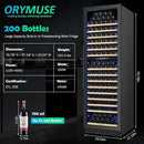 200 Bottle Dual Zone Wine Fridge – 24 Inch Large Capacity Wine Cooler Refrigerator Freestanding/Built-In with Upgraded Compressor, Low-Noise Wine Cellar & Intelligent Temperature Control - Black by CozyNest Decor