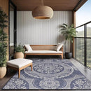 Medallion Outdoor Rug 6x9 Washable Outside Carpet for Indoor Patio Porch Waterproof Easy Cleaning Non Shedding Area Rugs Blue 6 x 9 by CozyNest Decor