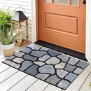 CHICHIC Welcome Door Mat 18X 30 Inch Front Doormat Outdoors for Home Entrance Outdoors Mat for Outside Entry Way Doormat Entry Rugs, Heavy Duty Non Slip Rubber Back Low Profile, Stone by CozyNest Decor