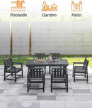 Patio Dining Chair Set of 2, HDPE Outdoor Dining Chair, Ergonomic HDPE Dining Chairs with Deep Seating, All Weather Outdoor Chairs Furniture for Backyard, Deck, Garden, Poolside, Obsidian by CozyNest Decor