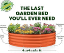 Round Galvanized Raised Garden Bed // 4×4×1 ft (2-Pack) Galvanized Raised Garden Beds Outdoor for Gardening, Vegetables, Flowers // Patented Tool-Free Design Round Planter (Orange) by GreenHaven Gardens