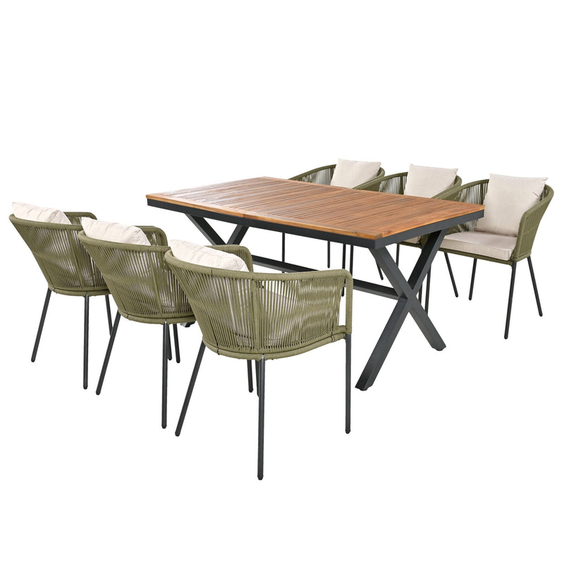 Walker Edison | All-Weather Outdoor 7 Pieces Patio Dining Set