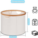 efluky Storage Baskets for Organizing, Fabric Storage Bins with Bamboo Handles, Collapsible Storage Baskets for Shelves and Closet,Medium, Beige Set of 2 by TinyTreasures Baby Boutique