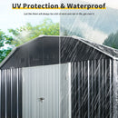 10 Ft X 12 Ft Outdoor Metal Storage Shed With Arch Roof With Lockable Doors For Backyard Garden Patio Lawn - Black by HouseOfZazla