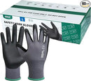 Kebada W5 Work Gloves Bulk Pack (60 Paris), Foam Nitrile Coated Working Gloves with Grip, Ultra Stretchable Spandex Knit Gloves for Gardening and Light Duty Mechanic Work, Small (Made in Vietnam) by GreenHaven Gardens