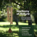 Nature’s Melody Premiere Grande Tunes Wind Chimes – Outdoor Windchime with 6 Tubes Tuned to E Pentatonic Scale, Rustproof Aluminum, Beech Wood & S Hook Hanger for Sympathy, Memorial Gift or Zen Garden by CozyNest Decor