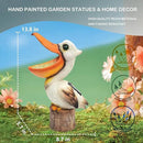 Elenon Garden Pelican Decor Solar Lights, Solar Pelican Garden Figurines Outdoor Decorative, Solar Yard Art Garden Sculptures & Statues for Patio Yard Pathway by GreenHaven Gardens