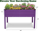 Galvanized Raised Garden Beds Outdoor with Legs // 48×24×31in Elevated Planter Box for Vegetables, Flowers (Purple) // Large Metal Garden Bed for Backyard Patio Gardening by GreenHaven Gardens