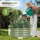 G GOOD GAIN Round Raised Garden Bed - 1Pcs 3x3x1.4ft Galvanized Steel Planter Boxes Outdoor with Rubber Edge Trim | Metal Raised Beds for Gardening Vegetables Flowers Fruits Herbs (Olive Green) by GreenHaven Gardens