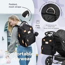 RUVALINO Diaper Bag Backpack, Multifunction Travel Pack Maternity Baby Changing Bags, Large Capacity, Waterproof, Black by TinyTreasures Baby Boutique