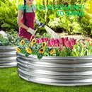 Durable Round Galvanized Steel Raised Garden Bed for Planting,Round Galvanized Steel Fire Ring/Fir Pit for Outdoor- 5×5×1FT,0.8MM Thick (Silver, 60 ins Diameter x 12 ins high) by GreenHaven Gardens