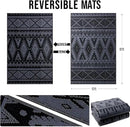OLANLY Outdoor Rug Waterproof 5x8 ft, Reversible Outdoor Plastic Straw Rug, Boho Patio Rug, Indoor Outdoor Carpet, RV Mat Outside for Patio, Camp, Picnic, Balcony, Deck, Backyard, Black & Grey by GreenHaven Gardens