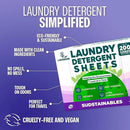 Sudstainables Laundry Detergent Sheets (200 Loads) – Eco-Friendly, Plastic-Free, Zero Waste, Laundry Washing Machines Soap Sheets; Dissolvable, Space-Saving Strips for Travel (Lavender) by CozyNest Decor
