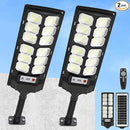 2 Pack Solar Street Lights Outdoor Waterproof 6500K 13000LM LED Solar Flood Lights Dusk to Dawn Parking Lot Light with Motion Sensor and Remote Control for Commercial Area Lighting Yard by GreenHaven Gardens