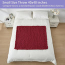 Bigacogo Chunky Knit Throw Blanket for Couch, 40x40 inches, 100% Hand Knitted with Thick Jumbo Chenille Yarn, Cozy Soft Large Rope Knot Cable Crochet Blankets for Sofa Bed Living Room, Red by CozyNest Decor