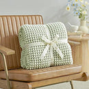 Amélie Home Chenille Waffle Throw Blanket for Couch, Reversible Pineapple Stitch Knit Soft Cozy Knit Blanket Lightweight Warm Decorative Throw for Sofa, Bed, Living Room, 60 * 80", Sage Green&Ivory by CozyNest Decor
