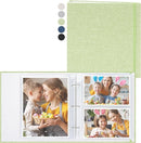 Vienrose Linen 3-Ring Photo Album Holds 250 Photos, 200 4x6 Photos and 50 6x8 Pictures, Picture Album with Multiple Size Pockets, Memory Book for Family Wedding Anniversary Baby, Green by TinyTreasures Baby Boutique