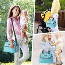 Breastmilk Cooler Bag with Ice Pack Fits 6 Baby Bottles up to 9 Ounce, Wearable Breast Pumps Cooler Bag for Nursing Mom Daycare, Work, Travel- Aqua by TinyTreasures Baby Boutique