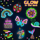 Wooden Magnets Painting Kit - Glow in The Dark - Arts & Crafts Supplies Painting Kit for Kids 4-8 8-12 - Family Crafts and Birthday Christmas Activities, Party Favors for Boys Girls Ages 4 5 6 7 8 9 by TinyTreasures Baby Boutique