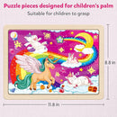 SYNARRY Large Unicorn Princess Fairy Wooden Puzzles for Girls Gift Box(12.2*9.4 in) - FSC Certified, 24 Pcs Puzzles for Kids Ages 4-6, Puzzles for Toddlers 3-5, Unicorn Toys Gifts for 3 4 5 Year Old by TinyTreasures Baby Boutique