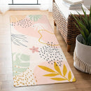 Lahome Washable Runner Rug for Hallway - 2x4 Non-Slip Throw Soft Bathroom Rug Runner Lightweight Pink Kitchen Mat, Boho Botanical Print Indoor Carpet Runner for Entrance Bedroom Laundry Living Room by TinyTreasures Baby Boutique