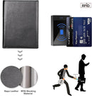 Polare RFID Blocking Napa Leather Passport Holder Travel Wallet For Men and Women (Black) by TinyTreasures Baby Boutique