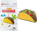BioSwiss Bandages, Taco Shaped Self Adhesive Bandage, Latex Free Sterile Wound Care, Fun First Aid Kit Supplies for Kids, 24 Count by TinyTreasures Baby Boutique